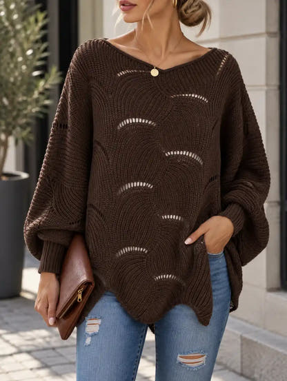 Pull léger femme à manches chauve-souris