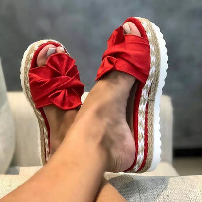 Sandales compensées femme à nœud – vue 7