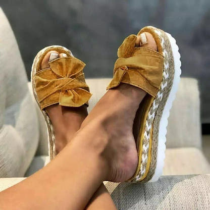 Sandales compensées femme à nœud – vue 8