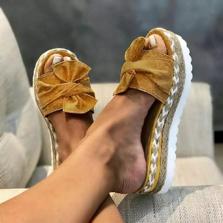 Sandales compensées femme à nœud – vue 8